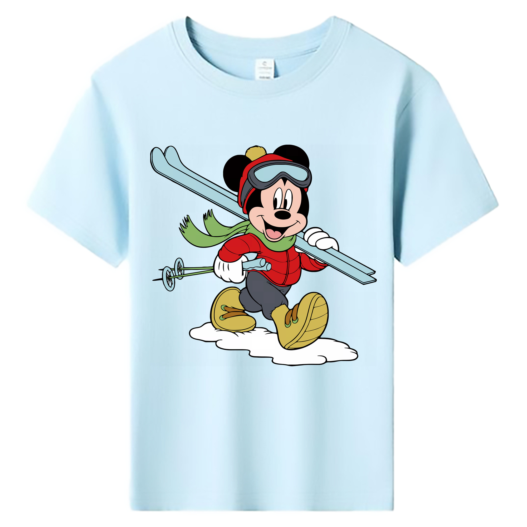 （画像用） ミッキーマウス Mickey Mouse 綿100％キッズTシャツ（フロントプリント）